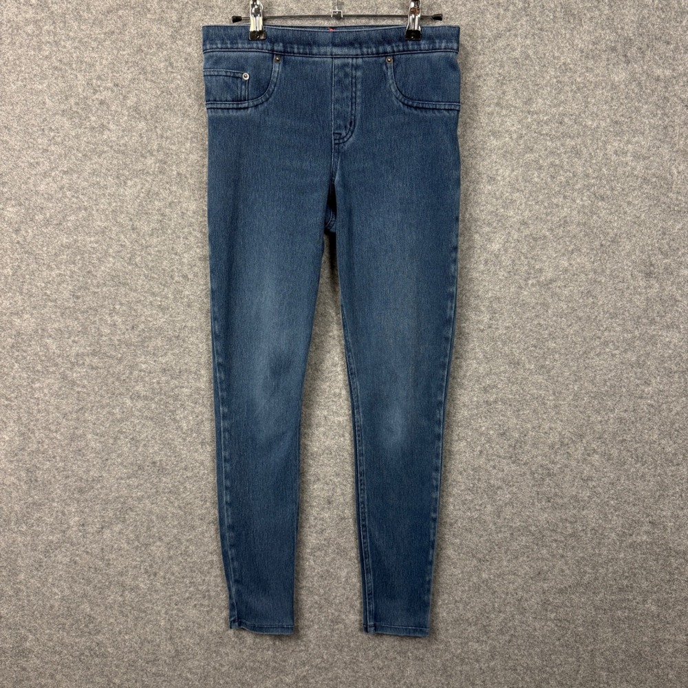 SPANX Women's Blue Denim Look Ponte Knit Leggings Pants M Petite
